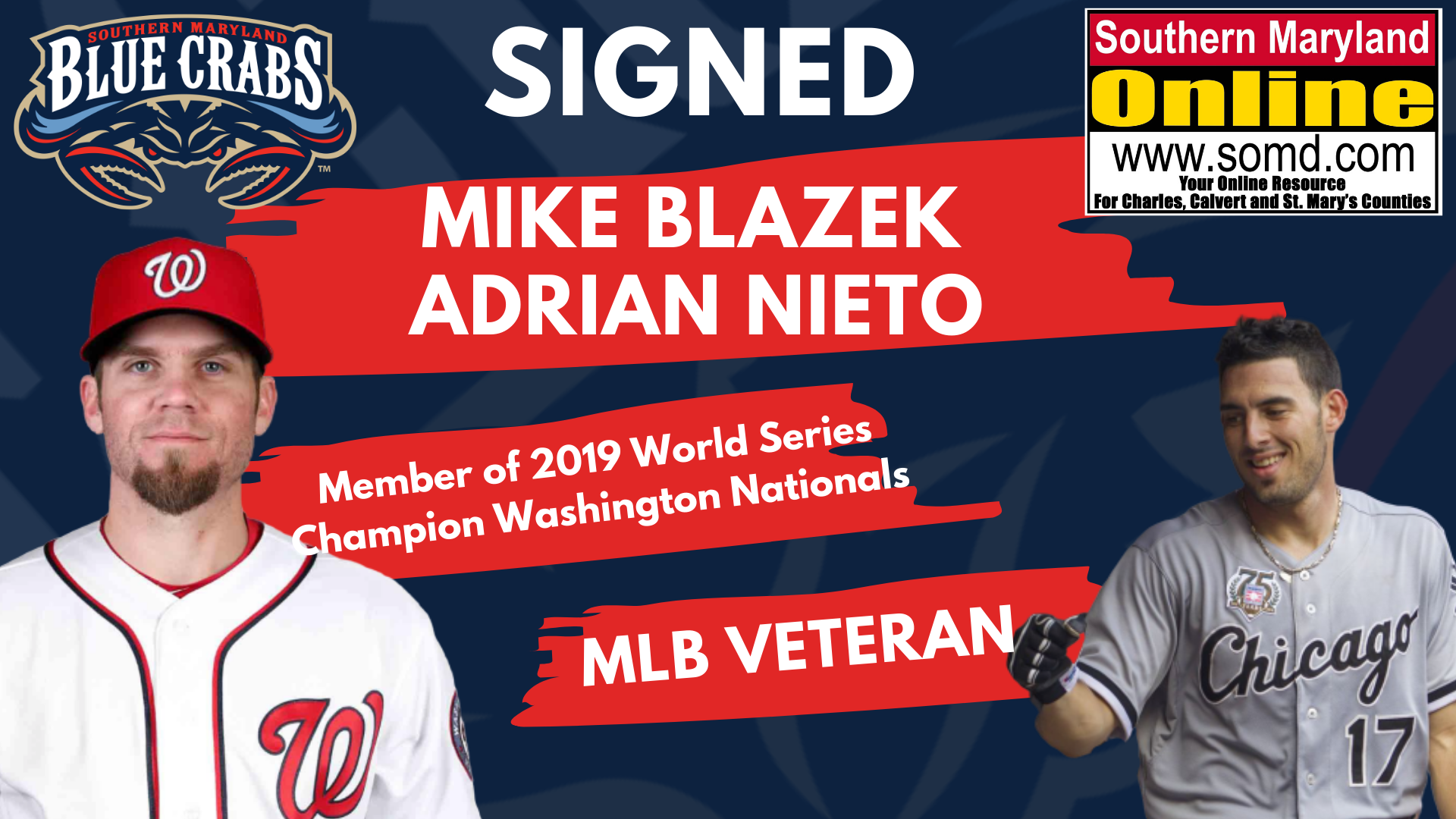 Blue Crabs Sign Member of 2019 World Series Champion Washington Nationals, MLB Veteran
